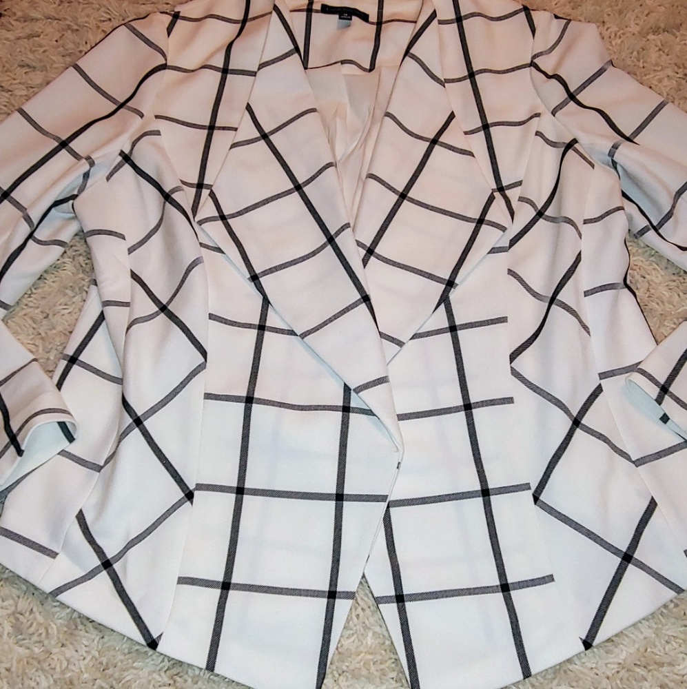 Lane Bryant Black Plaid Jacket 16